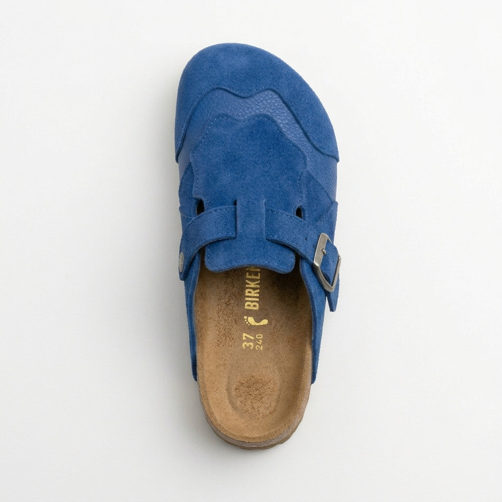 Sabots Femme en Daim – Motif Vagues