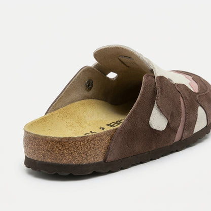 Sabot Femme en Daim – Marron Taupe, Beige & Rose Poudré