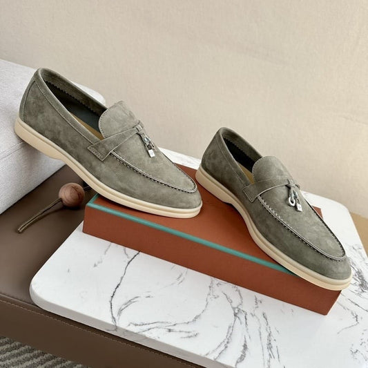 Mocassins Femme en Daim – Vert Olive _ kaki