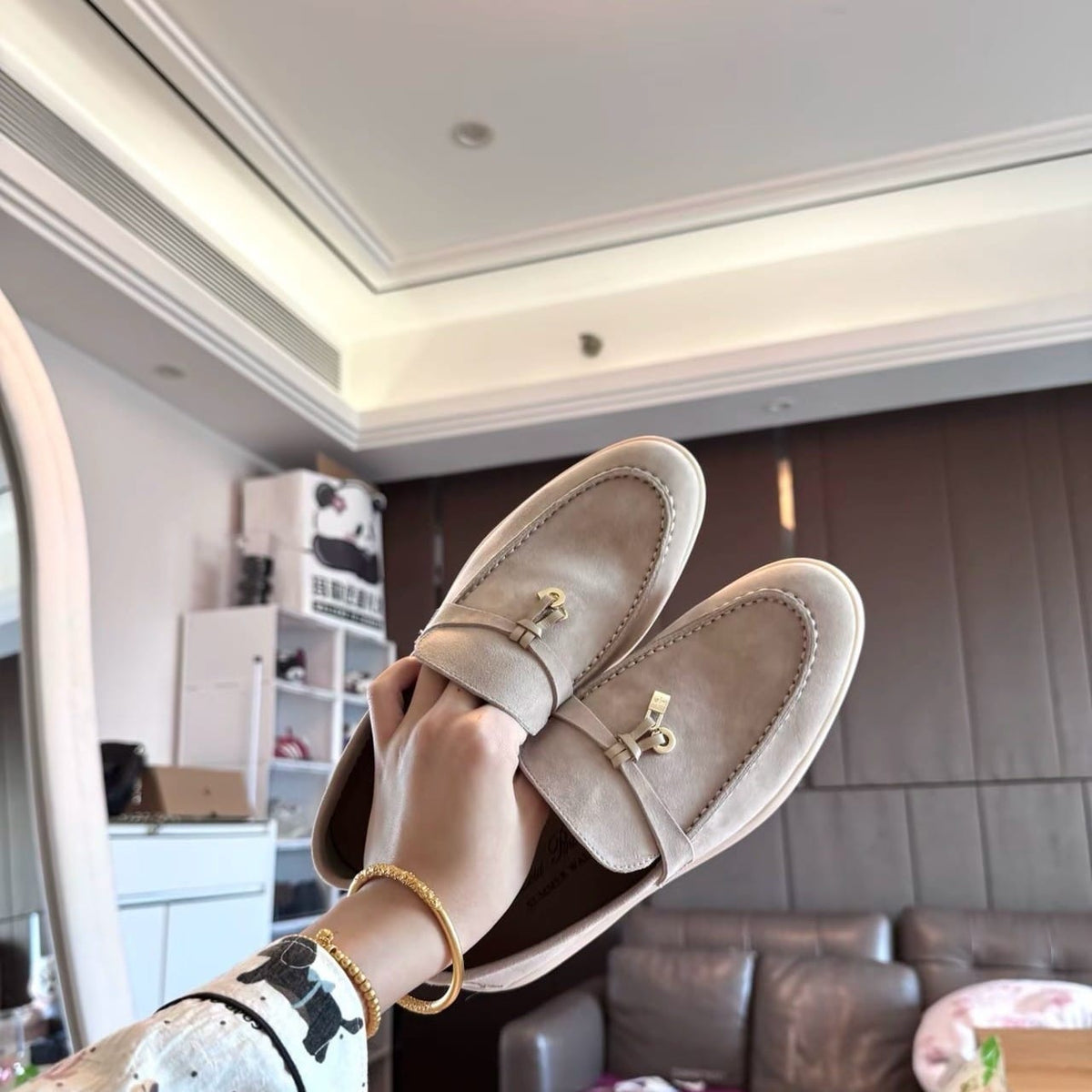 Mocassins Femme en Daim – biege