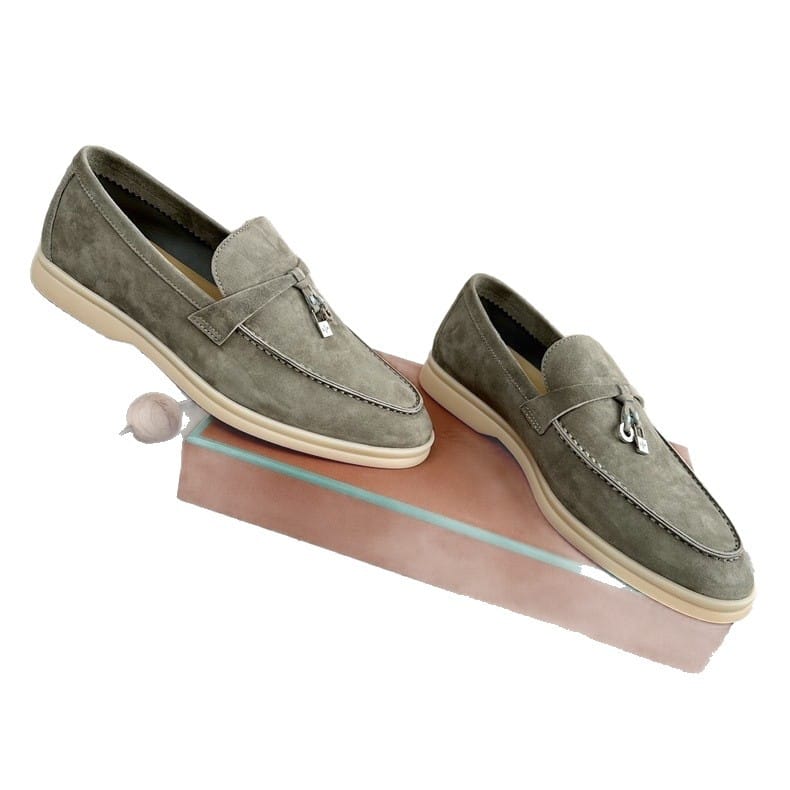 Mocassins Femme en Daim – Vert Olive _ kaki